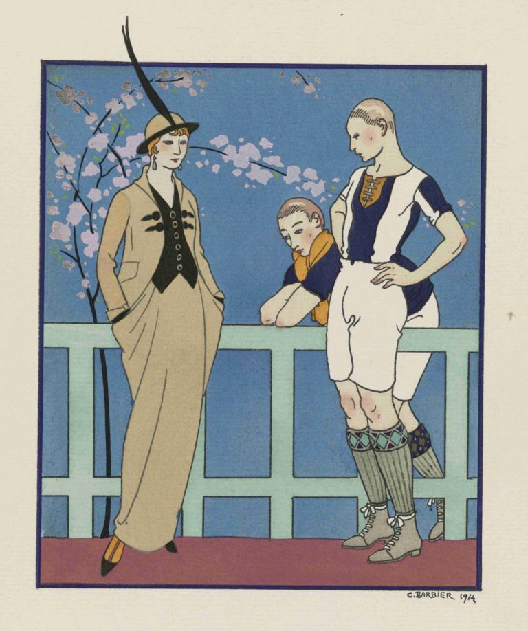 Rugby ;Costume tailleur de Redfern,Rugby ;Obleka Redfern,George Barbier,Ilustracija,Ilustracija, podružnica