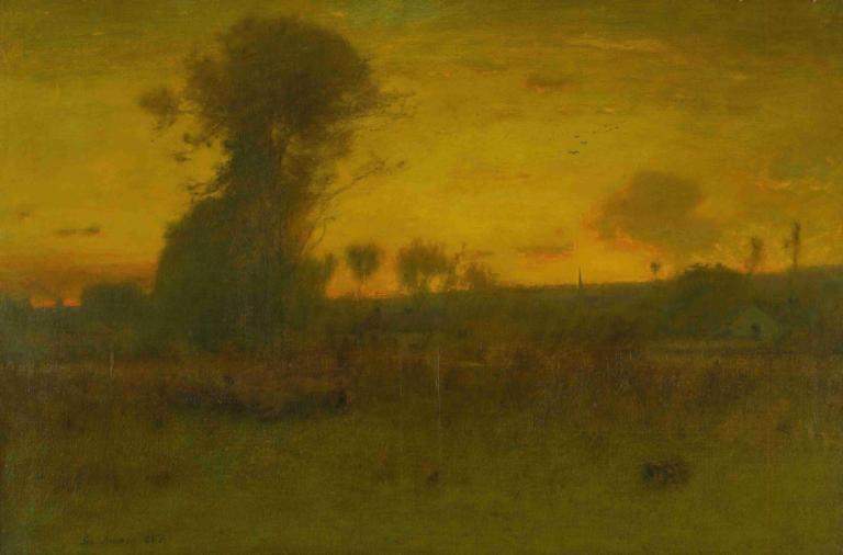 After Sundown, Montclair, New Jersey,George Inness,Oil Painting,Oil Painting, scenery, outdoors, no humans