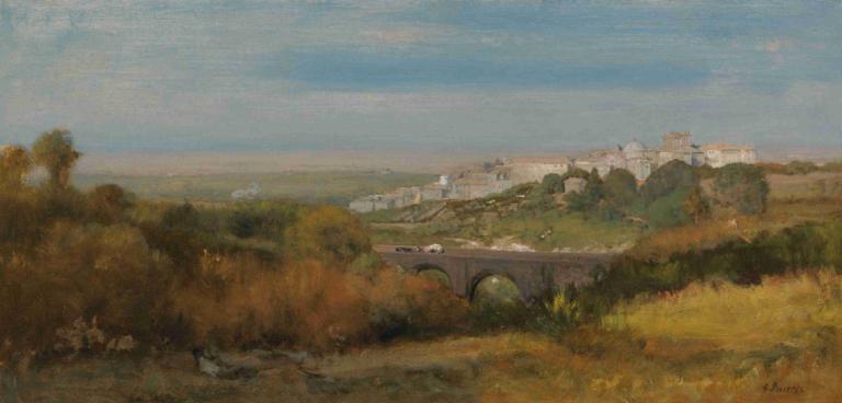 Albano, Italy [The Roman Campagna],イタリア、アルバーノ［ローマのカンパーニャ］。,George Inness,ジョージ・イネス,油絵,油絵, 屋外, 景色, 人間がいない, 木, 空