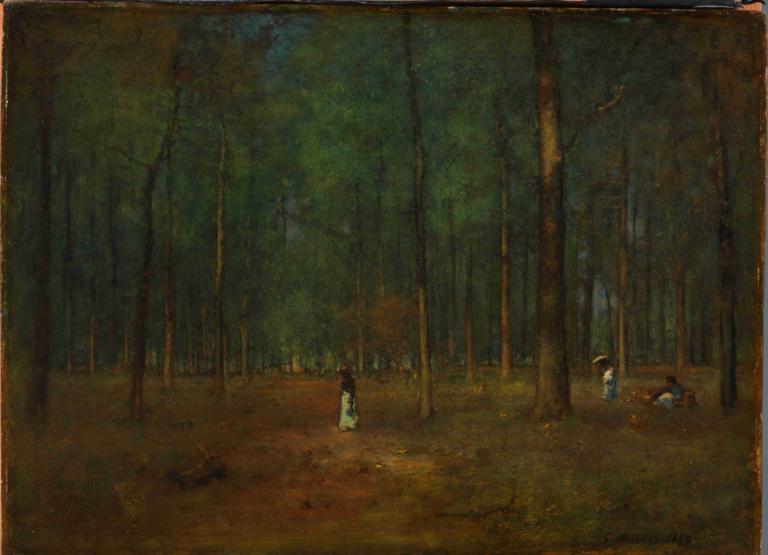 Georgia Pines,George Inness,Oil Painting,Oil Painting, nature, forest, tree, traditional media, outdoors