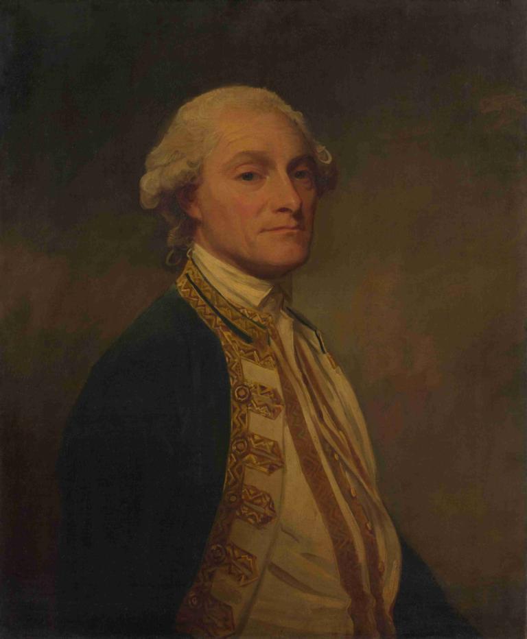 Admiral Sir Chaloner Ogle,George Romney,Oil Painting,Oil Painting, solo, 1boy, male focus, blonde hair