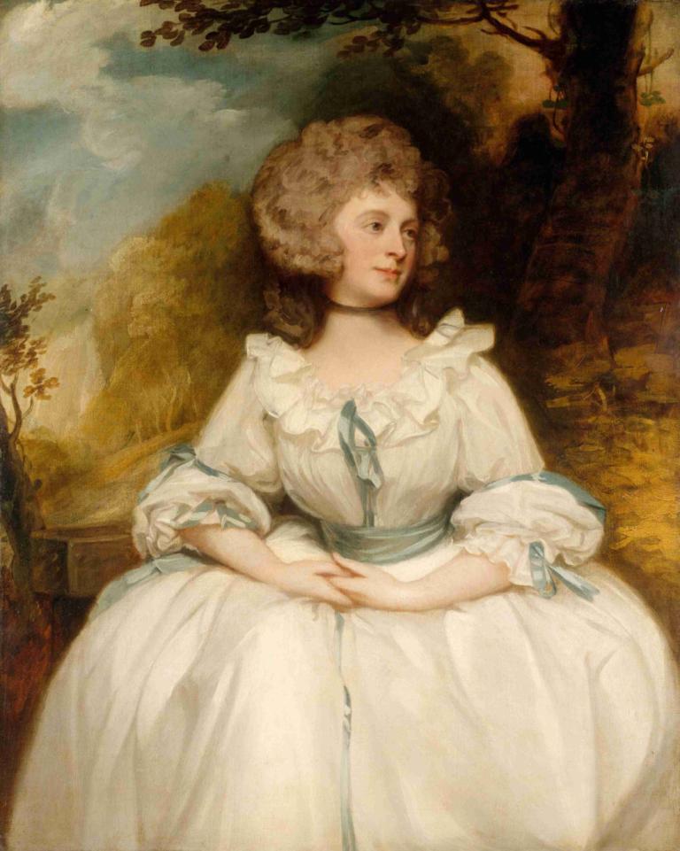 Lady Lemon (1747–1823),레이디 레몬(1747-1823),George Romney,조지 롬니,오일 페인팅,오일 페인팅, 여자 1명, 미술 패러디, 드레스, 독주, 하얀 드레스