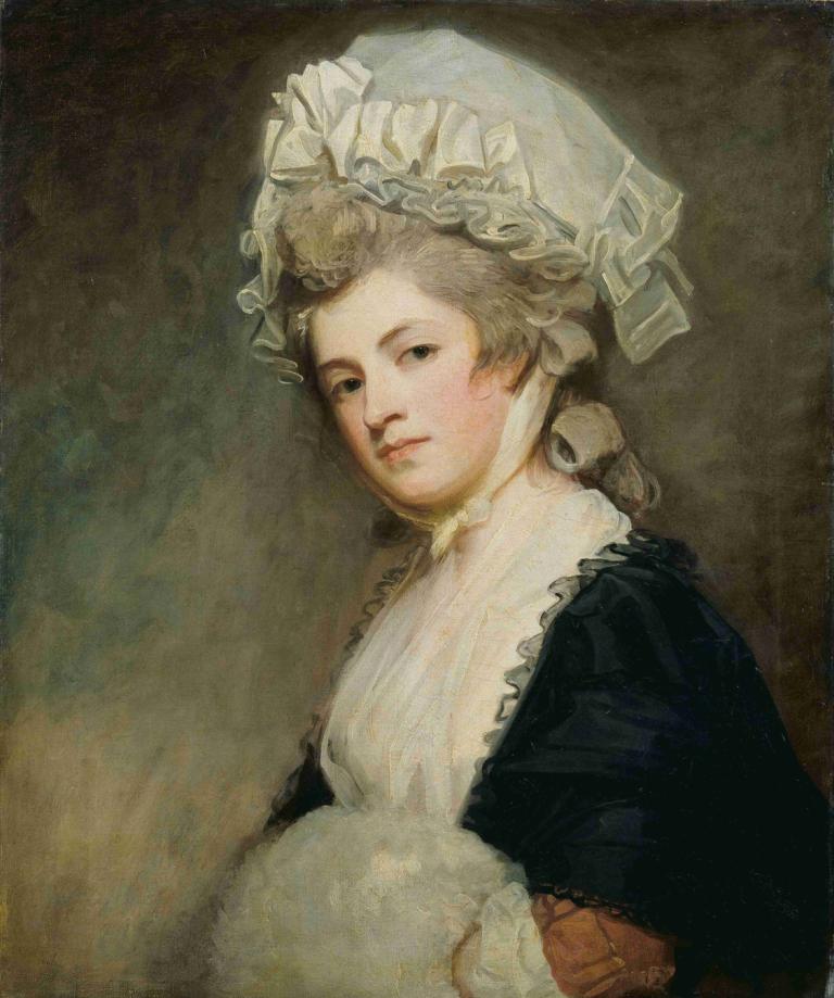 Mrs Mary Robinson,Fru Mary Robinson,George Romney,Oljemålning,Oljemålning, 1 tjej, konstparodi, solo, hatt