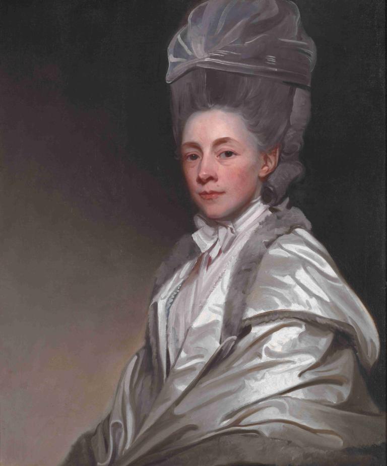 Portrait Of Jane Dawkes Robinson,제인 도크스 로빈슨의 초상화,George Romney,조지 롬니,오일 페인팅,오일 페인팅, 여자 1명, 독주, 현실적인, 모자, 상체