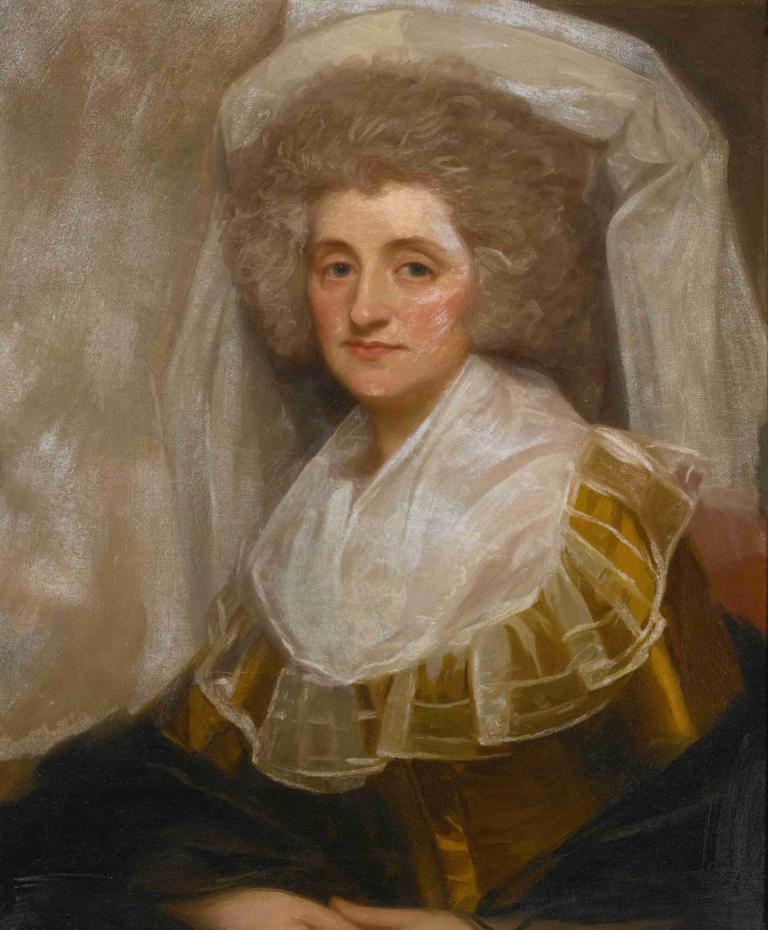 Portrait Of Mrs. Francis Ingram,Portret van mevrouw Francis Ingram,George Romney,Olieverf,Olieverf