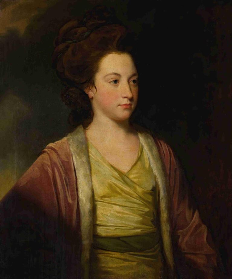 Portrait of Frances Alicia Bennet,프랜시스 앨리샤 베넷의 초상화,George Romney,조지 롬니,오일 페인팅,오일 페인팅, 여자 1명, 독주, 갈색 머리, 현실적인