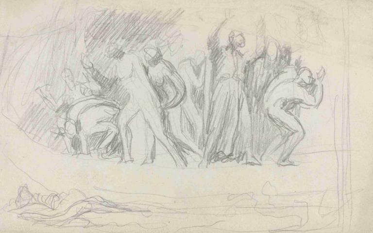 Study for 'The Deluge','대홍수'를 위한 스터디,George Romney,조지 롬니,스케치,스케치, 스케치, 단색화, 전통 미디어, 여러 소년