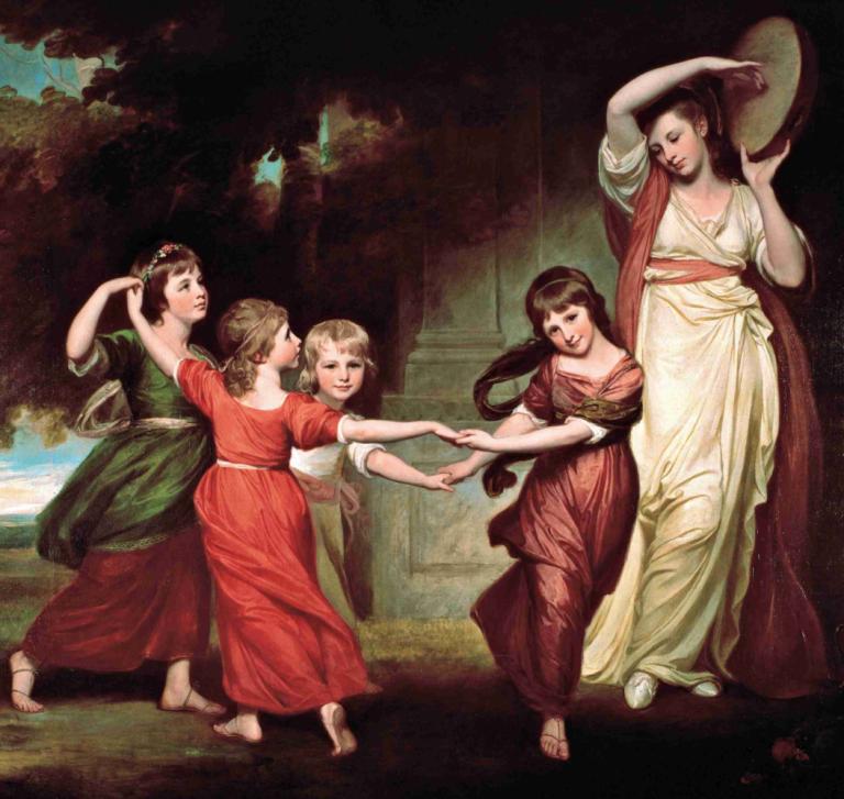 The Gower Family The Children Of Granville, 2nd Earl Gower,ガワー家 第2代ガワー伯グランヴィルの子供たち,George Romney,ジョージ・ロムニー,油絵