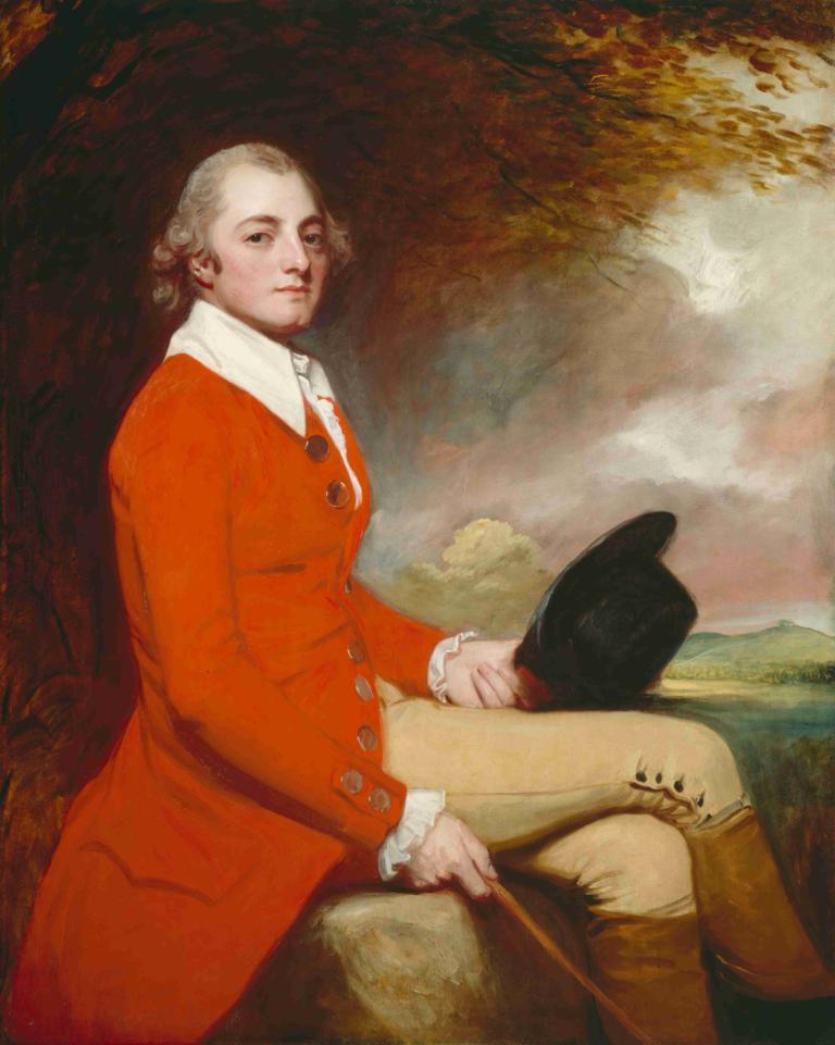 Thomas Grove of Ferne Wiltshire,George Romney,Oljemålning,Oljemålning, 1 tjej, solo, konstparodi, hatt