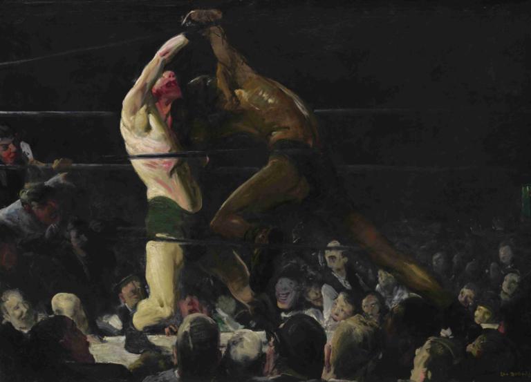 Both Members of This Club,George Wesley Bellows,Oil Painting,Oil Painting, 6+boys, weapon, sword