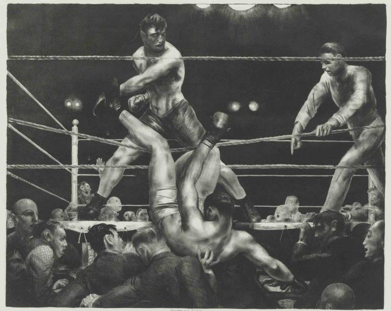 Dempsey And Firpo (Mason 181),Dempsey en Firpo (Mason 181),George Wesley Bellows,Koperplaatetsing