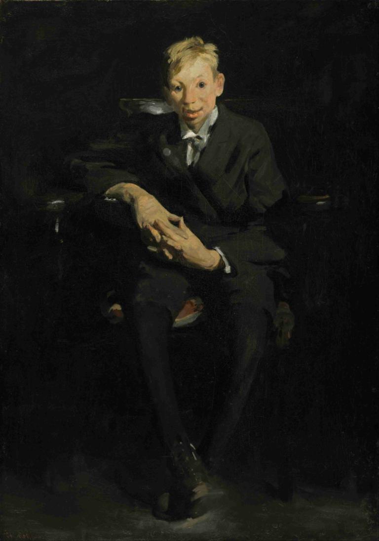 Frankie, the Organ Boy,Frankie, anh chàng đàn piano.,George Wesley Bellows,George Wesley Milos.,Tranh sơn dầu