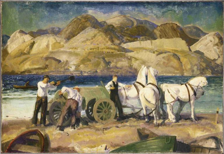 The Sand Cart,De zandkar,George Wesley Bellows,Olieverf,Olieverf, meerdere jongens, buitenshuis