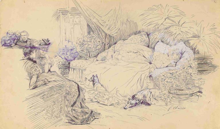 Scenes of Sarah Bernhardt's life,Scènes uit het leven van Sarah Bernhardt,Georges Jules Victor Clairin