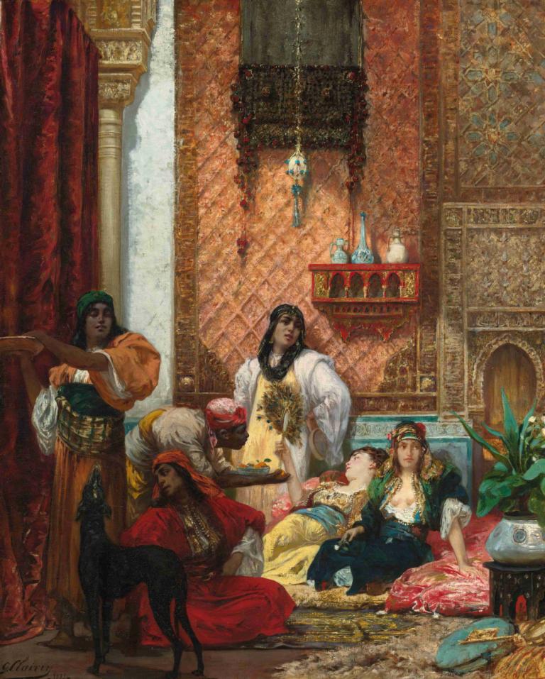 The Sultan's Favorites,De favorieten van de sultan,Georges Jules Victor Clairin,Olieverf,Olieverf