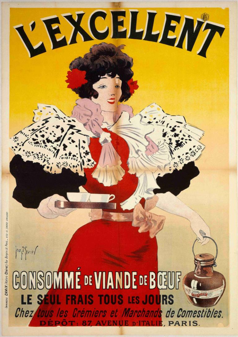 L'excellent,Consomme De Viande De Bœuf,Uitstekende rundvleesconsumptie,Georges Meunier,Illustratie