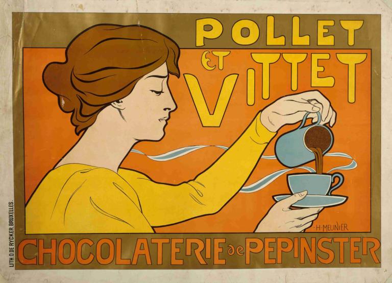 Pollet Et Vittet,Georges Meunier,Illustrazione,Illustrazione, 1 ragazza, assolo, tazza, capelli castani