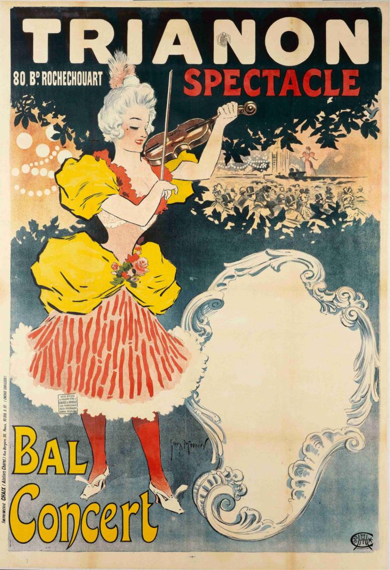 Trianon  80, Bd Rochechouart Spectacle  Bal Concert,Georges Meunier,Illustration,Illustration, 1girl