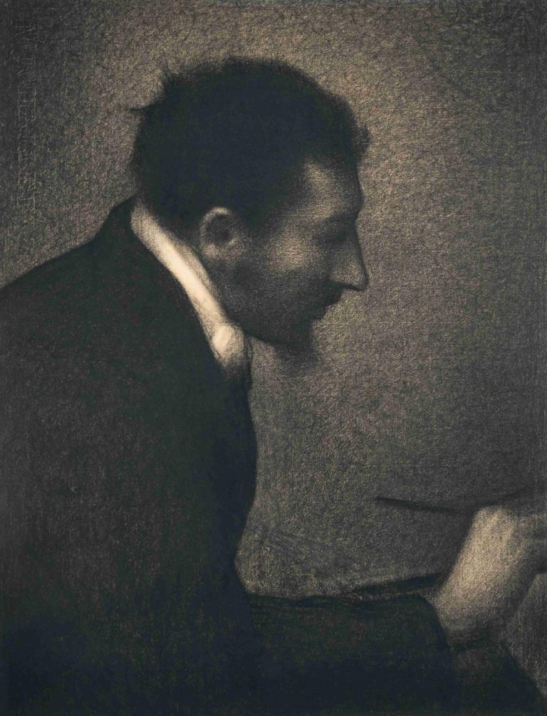 Aman-Jean (Portrait of Edmond François Aman-Jean),Georges Seurat,Copperplate Etching,Copperplate Etching