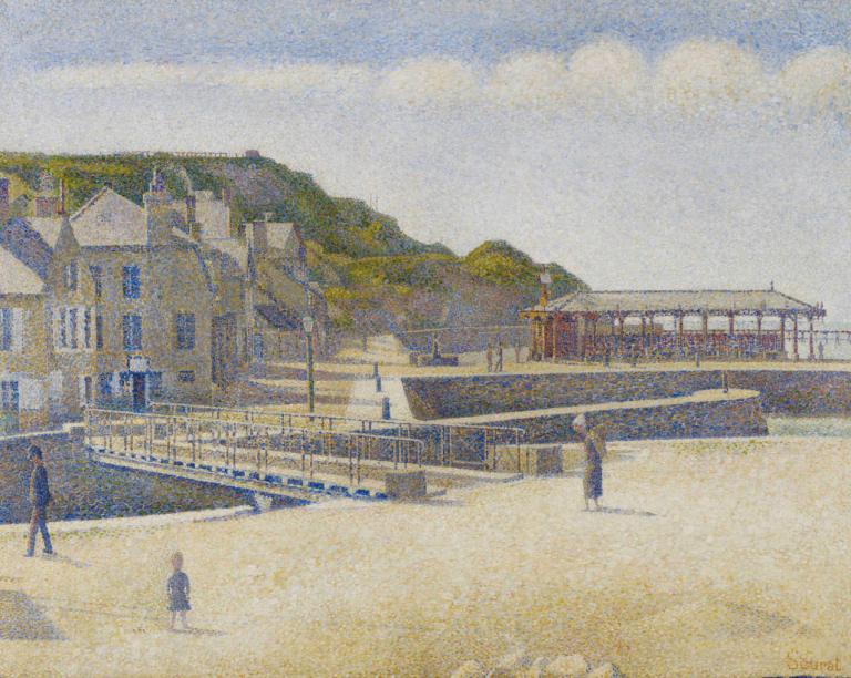 Port-en-Bessin,Georges Seurat,Pictura in ulei,Pictura in ulei, în aer liber, cer, nor, decor