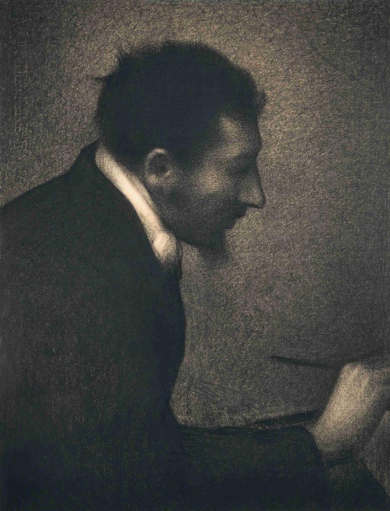 Portrait of Edmond François Aman-Jean,Edmond François Aman-Jean'in Portresi,Georges Seurat,Bakır Levha Gravür