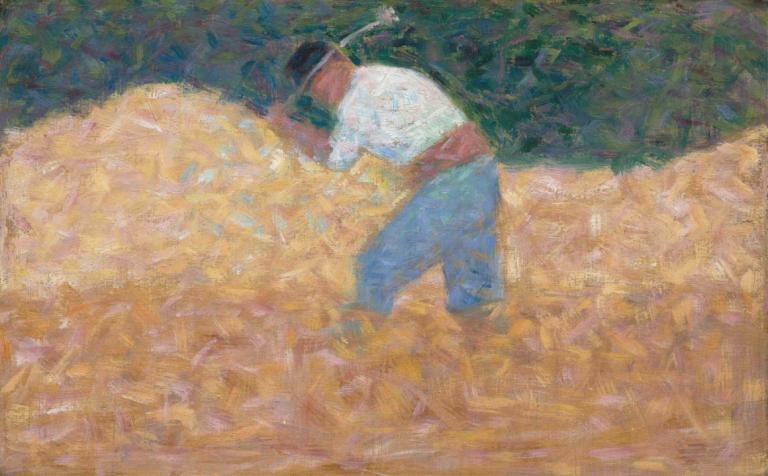 The Stone Breaker,Der Steinbrecher,Georges Seurat,Ölgemälde,Ölgemälde, Solo, 1Junge, draußen