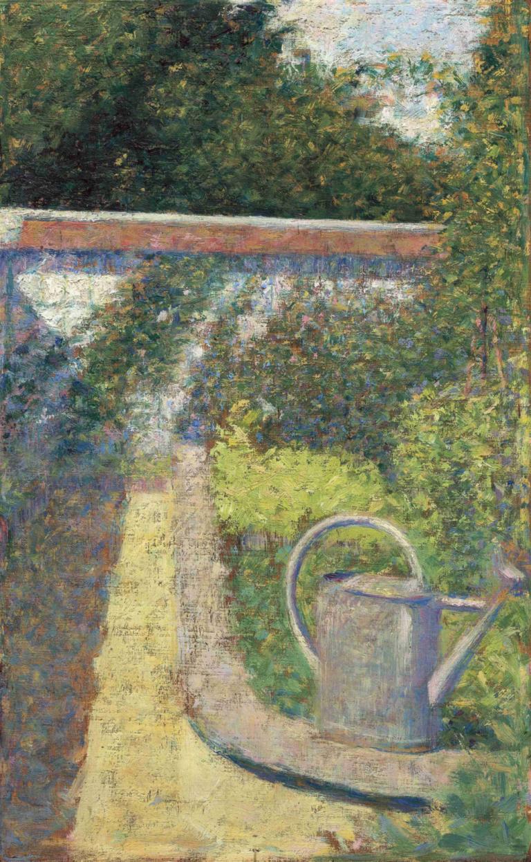 The Watering Can - Garden at Le Raincy,Die Gießkanne - Garten in Le Raincy,Georges Seurat,Ölgemälde,Ölgemälde