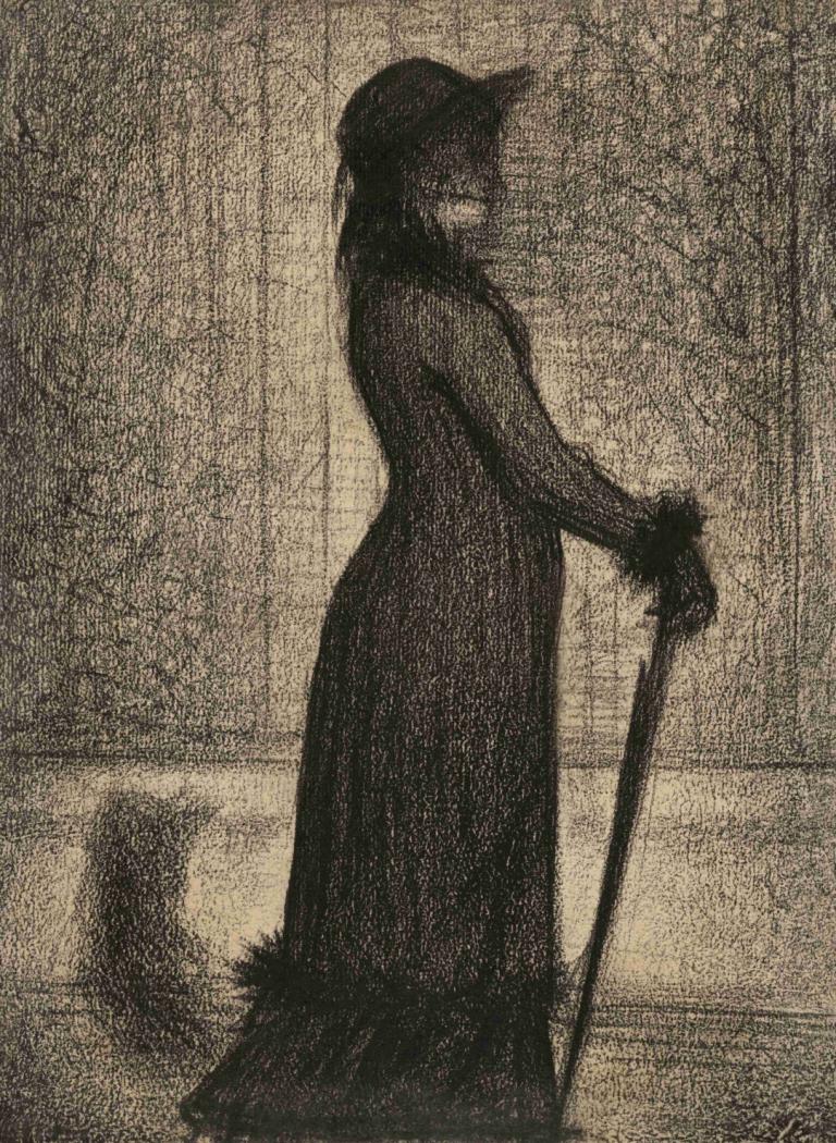 Woman Strolling (Une élégante),Woman Strolling (Eine elegante Frau),Georges Seurat,Kupferstich,Kupferstich