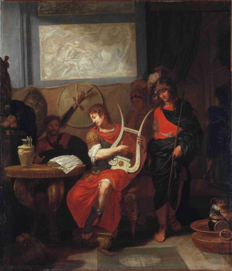 Achilles Playing the Lyre before Patrocles,Gerard de Lairesse,Oil Painting,Oil Painting, fine art parody