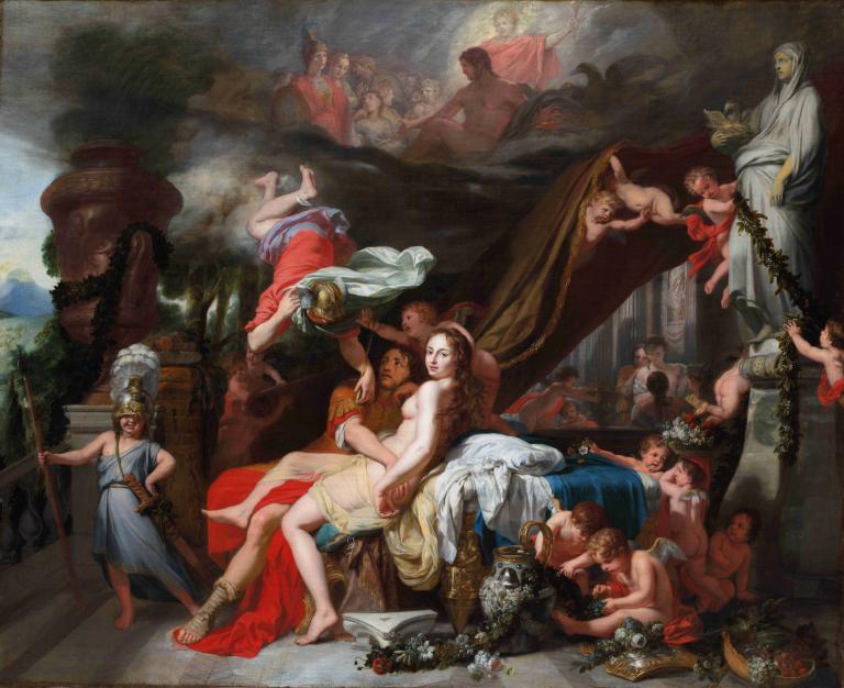 Hermes Ordering Calypso To Release Odysseus,Gerard de Lairesse,Oil Painting,Oil Painting, fine art parody