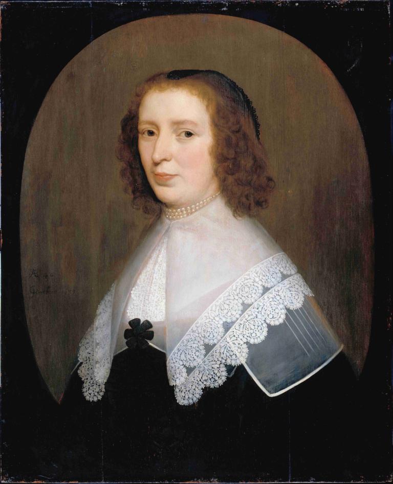 Anna van den Corput,Gerard van Honthorst,Oljemålning,Oljemålning, solo, 1 tjej, brunt hår, realistisk