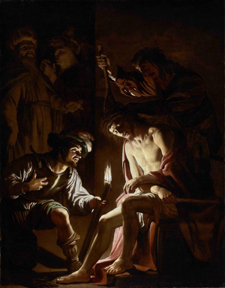 Christ Crowned with Thorns,Kristus korunovaný trním,Gerard van Honthorst,Olejomalba,Olejomalba