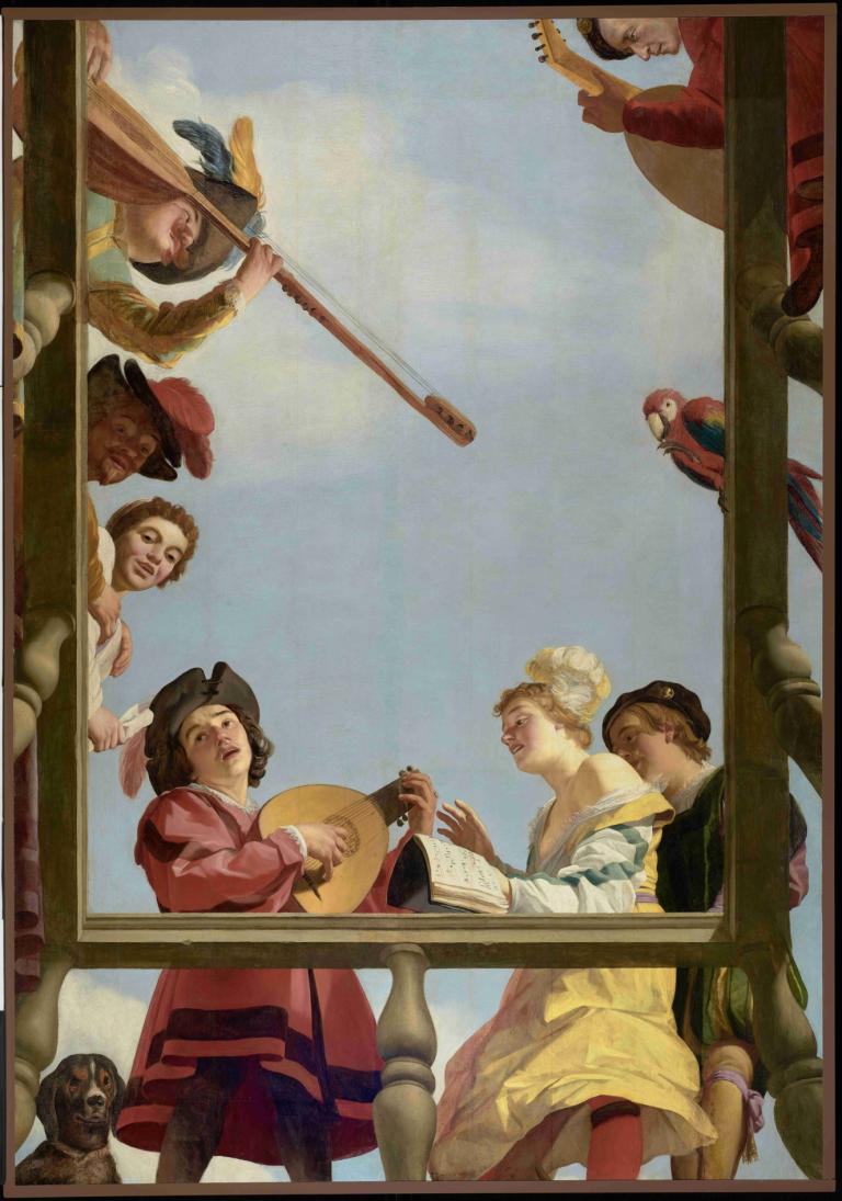 Musical Group on a Balcony,Balkonda Müzik Grubu,Gerard van Honthorst,Yağlı boya,Yağlı boya