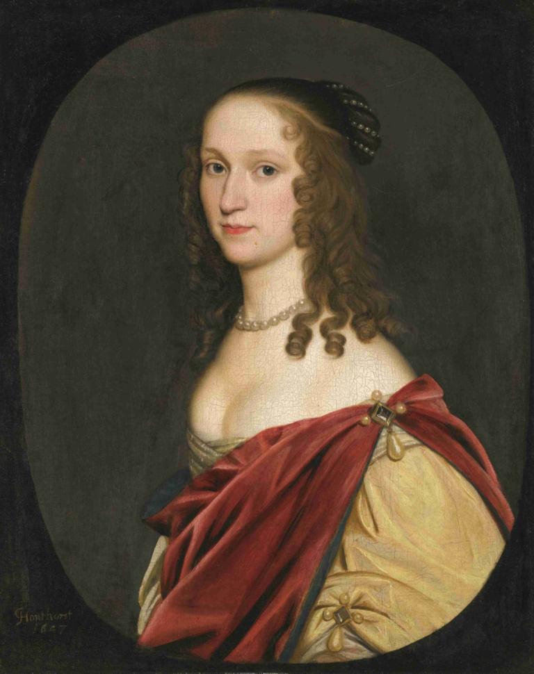 Portrait Of A Lady,Muotokuva naisesta,Gerard van Honthorst,Öljymaalaus,Öljymaalaus, 1 tyttö, yksin