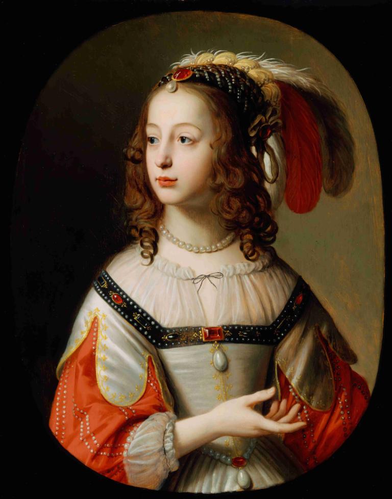 Portrait of Sophia, Princess Palatine,Muotokuva Sofiasta, palatiinalaisprinsessasta,Gerard van Honthorst