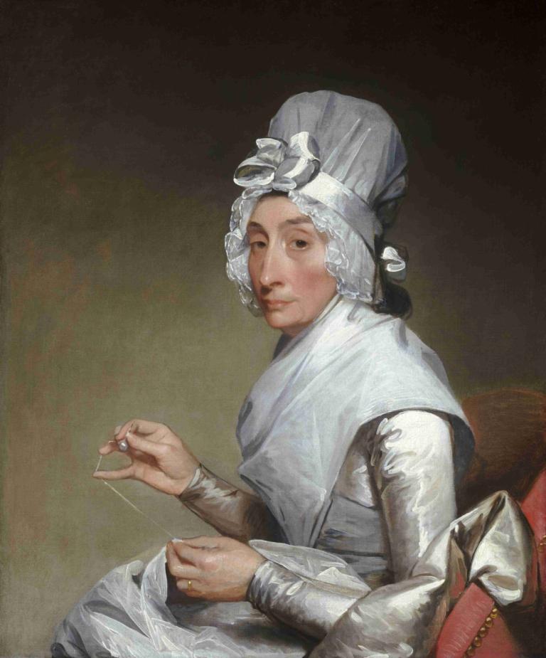 Catherine Brass Yates (Mrs. Richard Yates),Gilbert Stuart,Oil Painting,Oil Painting, realistic, solo