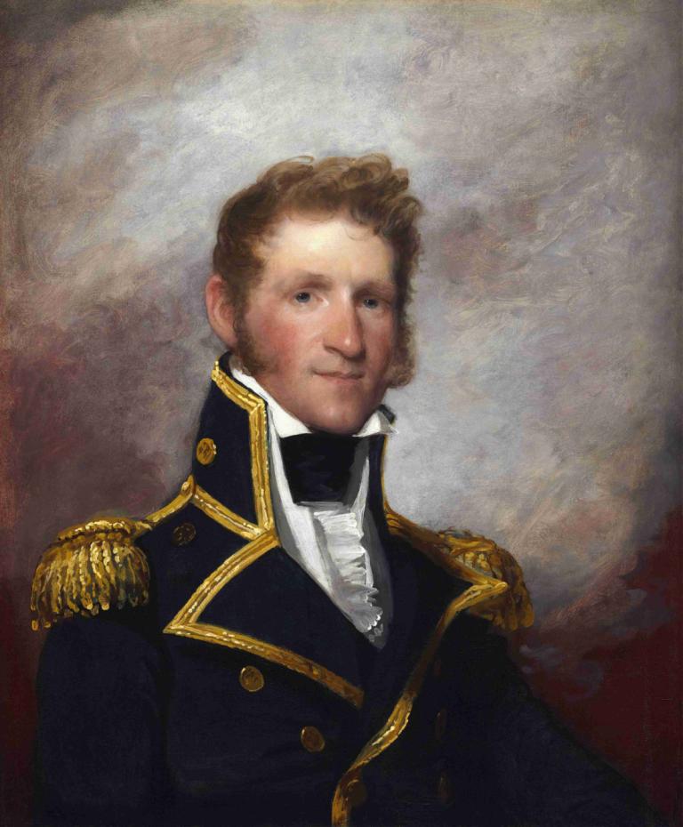 Commodore Thomas Macdonough,托马斯-麦克唐纳准将,Gilbert Stuart,吉尔伯特-斯图亚特,油画,油画, 独奏, 1男孩, 男性焦点, 实际的, 肩章, 棕色的头发, 制服