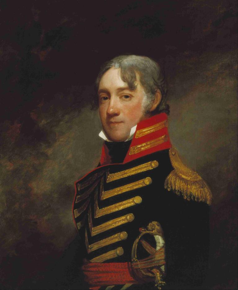 General John R. Fenwick,Gilbert Stuart,Oil Painting,Oil Painting, solo, 1boy, male focus, uniform, military