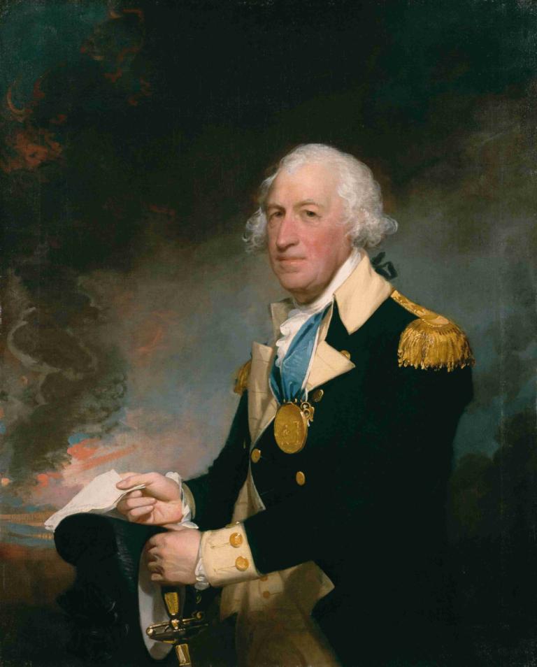 Horatio Gates,Gilbert Stuart,Oil Painting,Oil Painting, solo, epaulettes, hat, holding, 1boy, male focus