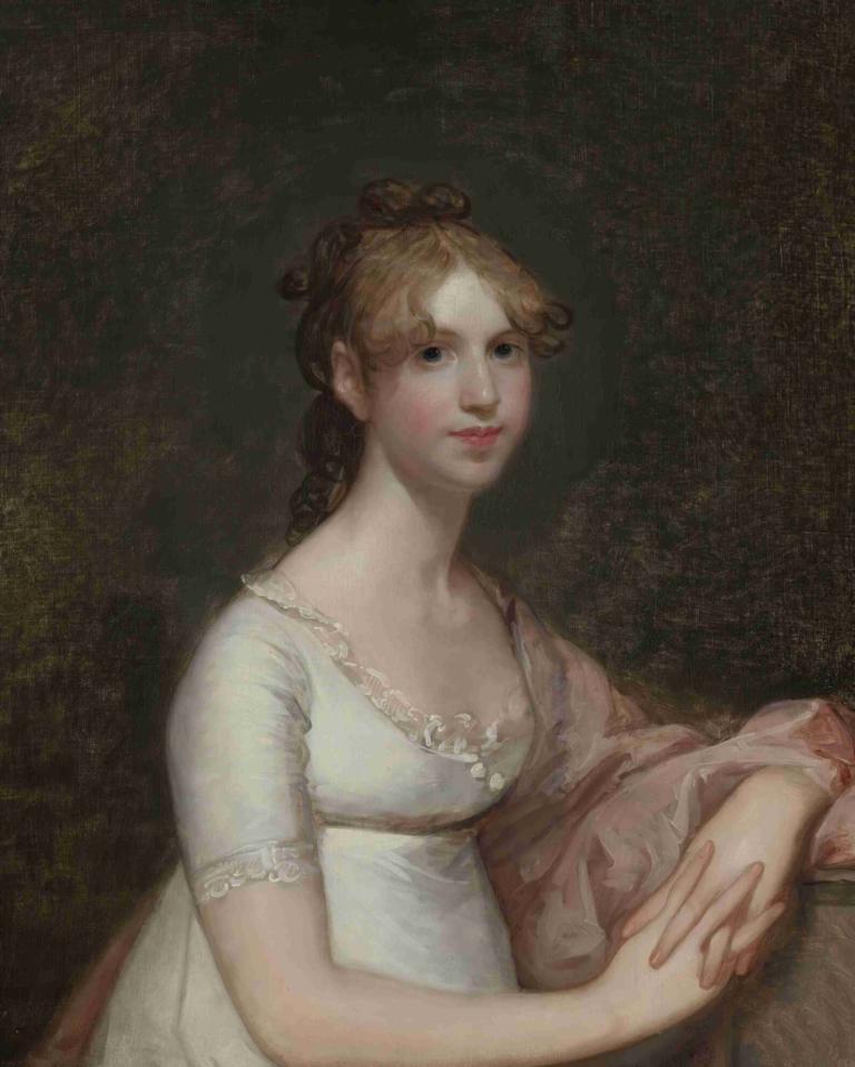 Miss Anna Powell Mason (Mrs. Patrick Grant),Gilbert Stuart,Oil Painting,Oil Painting, 1girl, solo