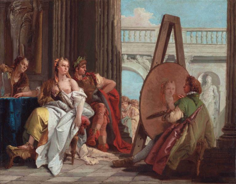 Alexander the Great and Campaspe in the Studio of Apelles,아펠레스 스튜디오의 알렉산더 대왕과 캄파스페,Giovanni Battista Tiepolo