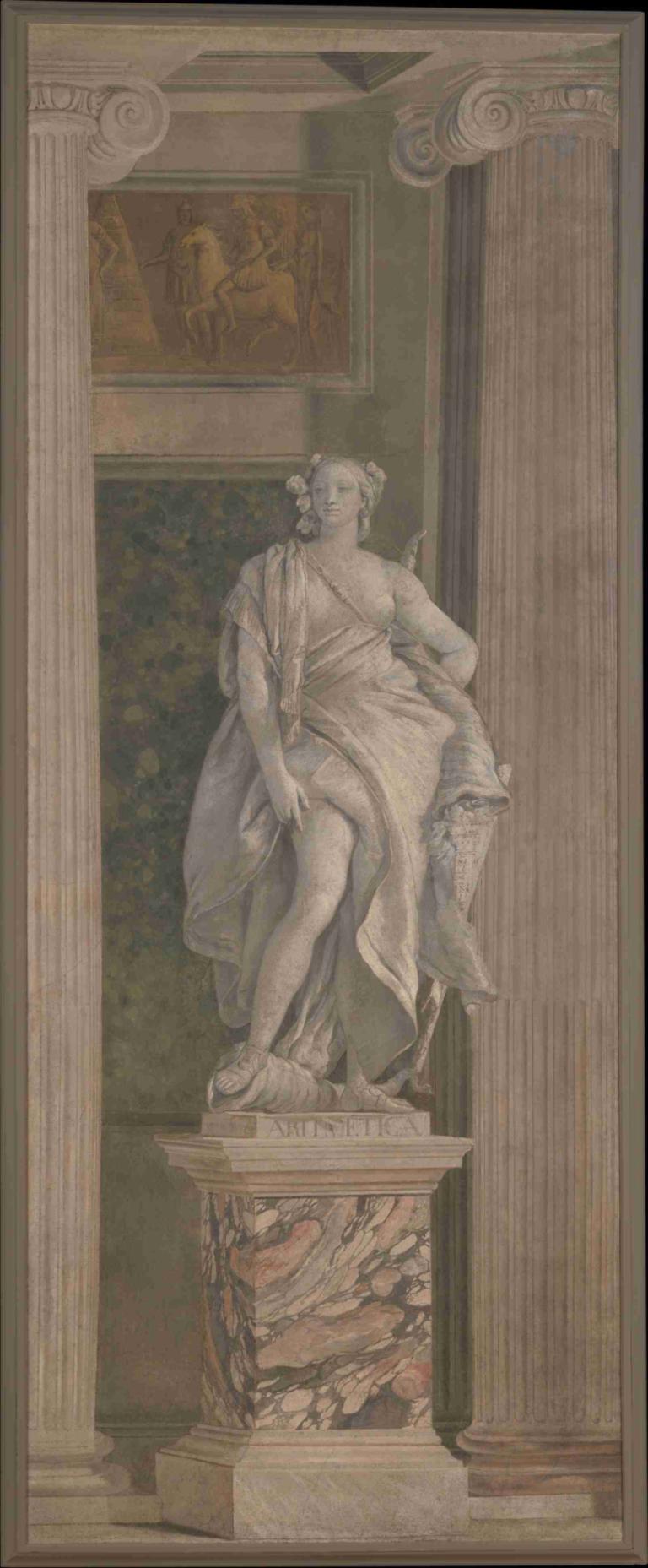 Allegorical Figure Representing Arithmetic,산수를 나타내는 우화적 도형,Giovanni Battista Tiepolo,지오바니 바티스타 티에폴로,프레스코,프레스코