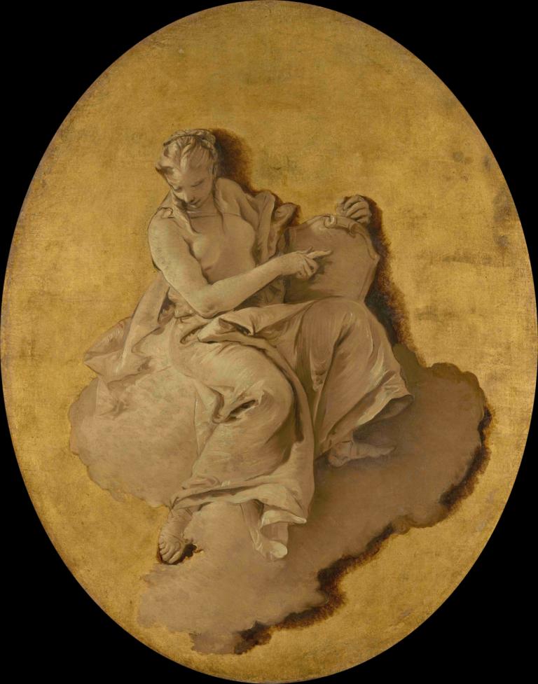 Allegorical Figure of a Woman with a Shield or a Mirror,방패나 거울을 든 여인의 우화적 모습,Giovanni Battista Tiepolo