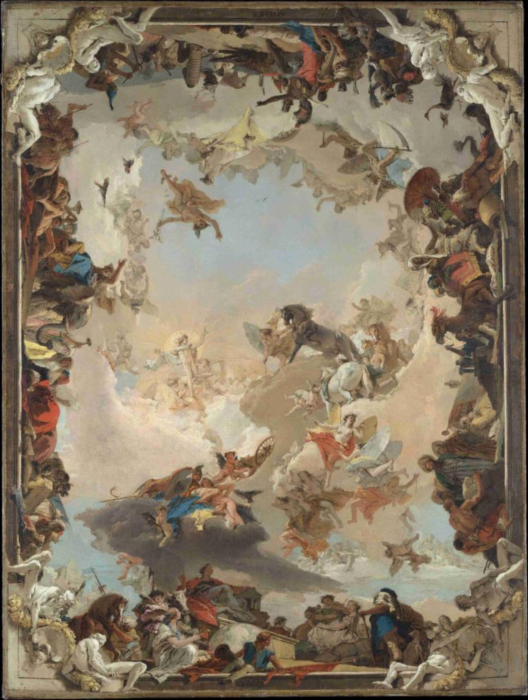 Allegory of The Planets and Continents,행성과 대륙의 우화,Giovanni Battista Tiepolo,지오바니 바티스타 티에폴로,오일 페인팅,오일 페인팅, 용