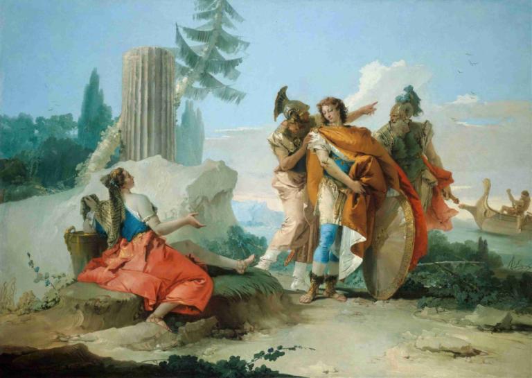 Armida Abandoned By Rinaldo,리날도에 의해 버려진 아미다,Giovanni Battista Tiepolo,지오바니 바티스타 티에폴로,오일 페인팅,오일 페인팅, 미술 패러디