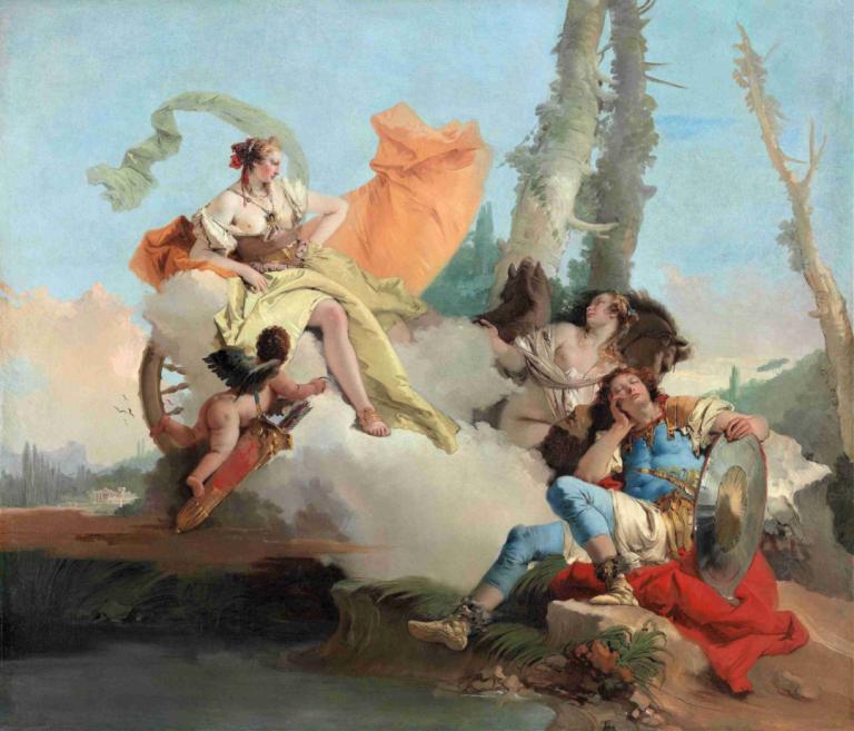 Armida Encounters The Sleeping Rinaldo,아르미다, 잠자는 리날도를 만나다,Giovanni Battista Tiepolo,지오바니 바티스타 티에폴로,오일 페인팅