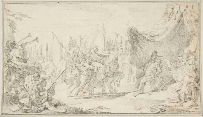 General Carried in Triumph,General llevado en triunfo,Giovanni Battista Tiepolo,Grabado en placa de cobre