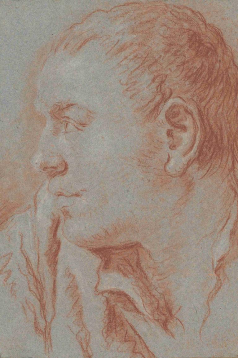 Head of a Young Man in Profile,Cabeza de hombre joven de perfil,Giovanni Battista Tiepolo,Bosquejo,Bosquejo