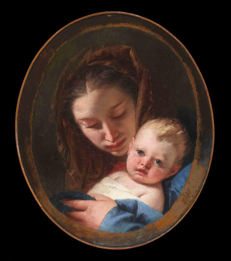 Madonna and Child,Virgen con el Niño,Giovanni Battista Tiepolo,Pintura al óleo,Pintura al óleo, bebé