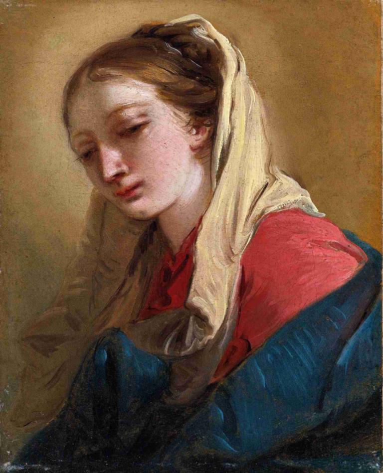 Mary Magdalene In Three-Quarter View, Veiled In A White Cloth,María Magdalena en tres cuartos